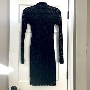 Stretch lace black dress